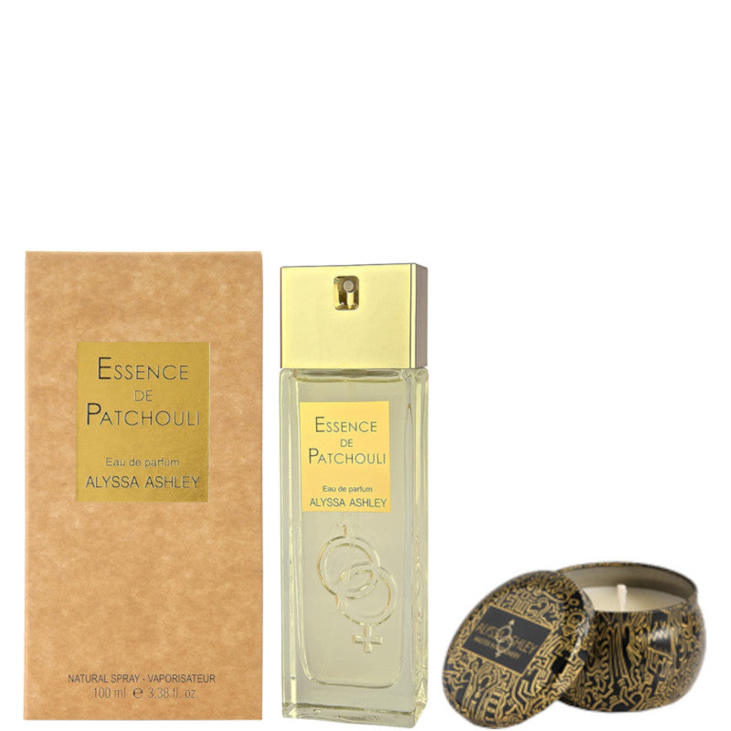 Alyssa Ashley Essence de Patchouli Edp 50 ml Gift Set con Candela Profumata | RossoLacca