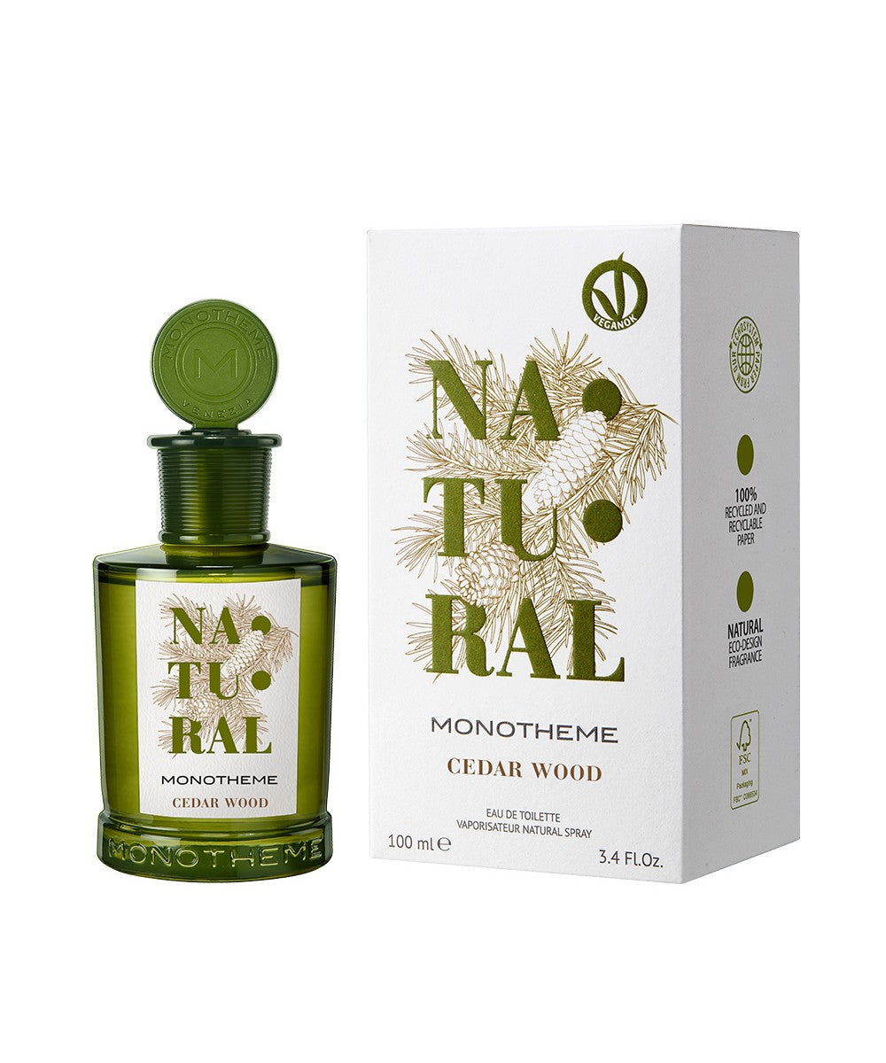 Monotheme Natural Cedar Wood Edt 100 ml Vegan Ok Unisex Novità 2024| RossoLacca