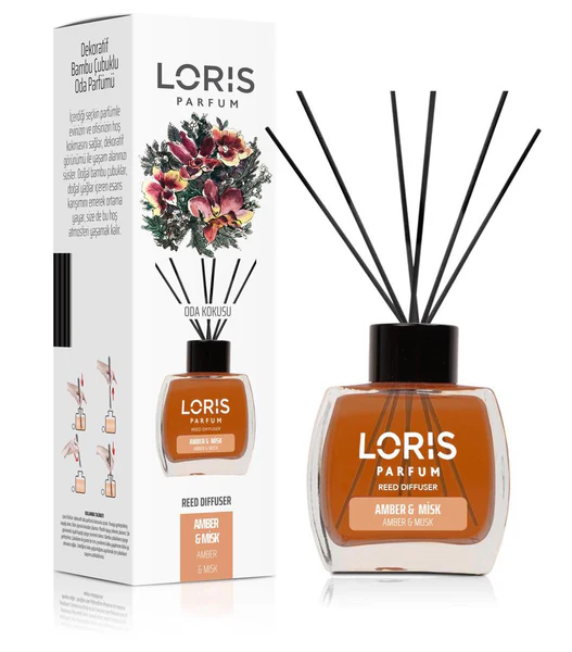 Loris Parfum Diffusore per Ambienti Reed Diffuser Amber & Musk 120 ml | RossoLacca