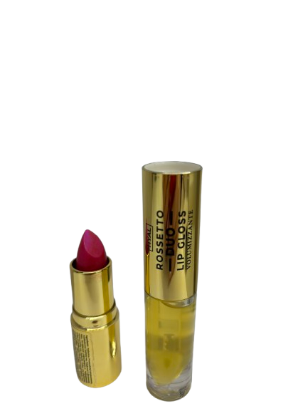 LR WONDER COMPANY Hyal Duo - Rossetto + Lip Gloss Voluminizzante Con Acido Ialuronico |RossoLacca