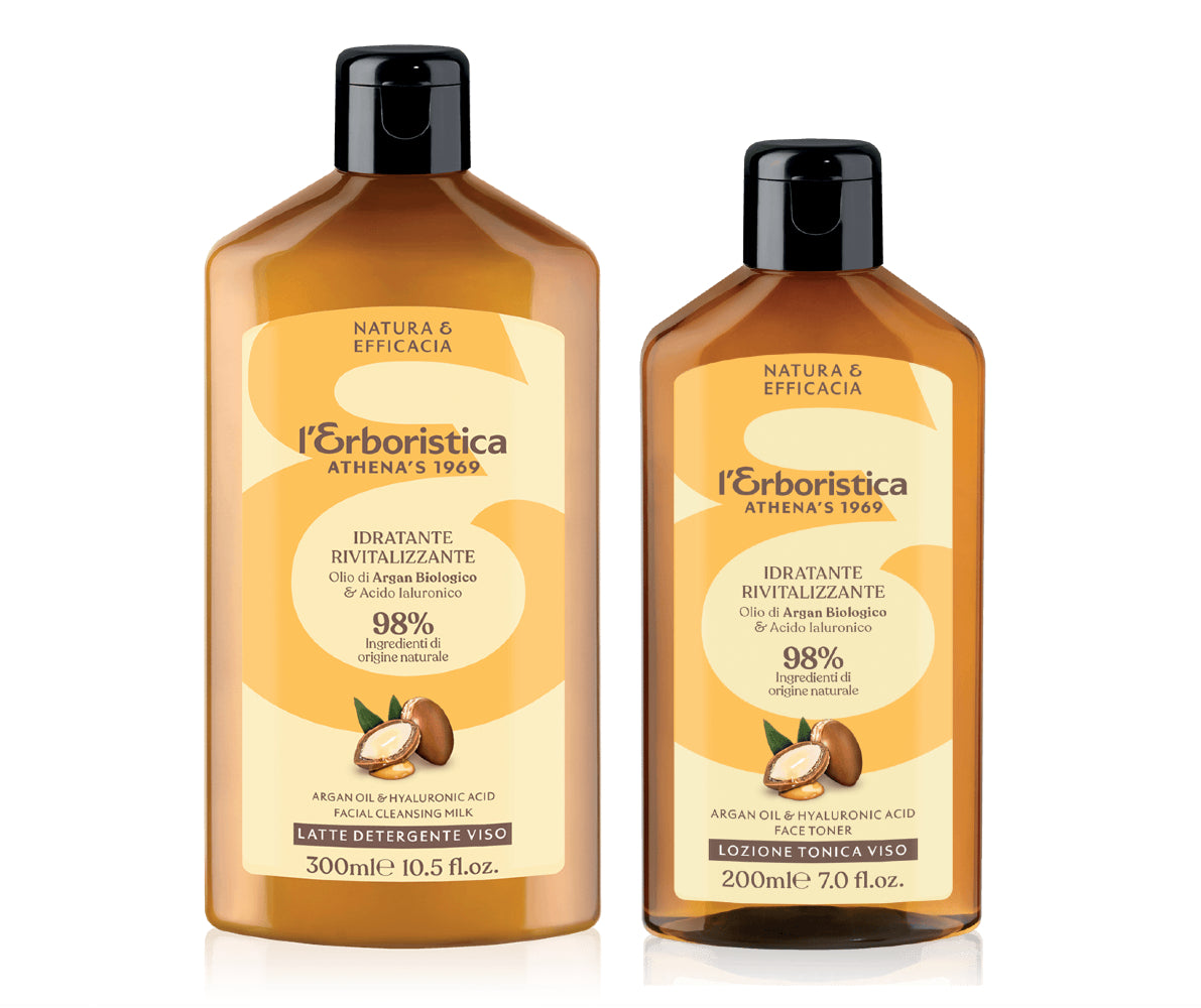 Athena's Latte Detergente e Tonico all'Olio di Argan e Acido Ialuronico