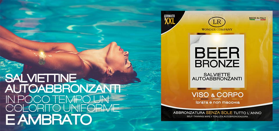 LR Wonder Company Beer 2 Salviette Autoabbronzanti Alla Birra In Bustina - RossoLaccaStore