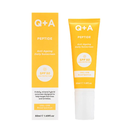 Q+A Peptide Anti-Ageing Daily Sunscreen SPF 50 - 50 ml | RossoLacca