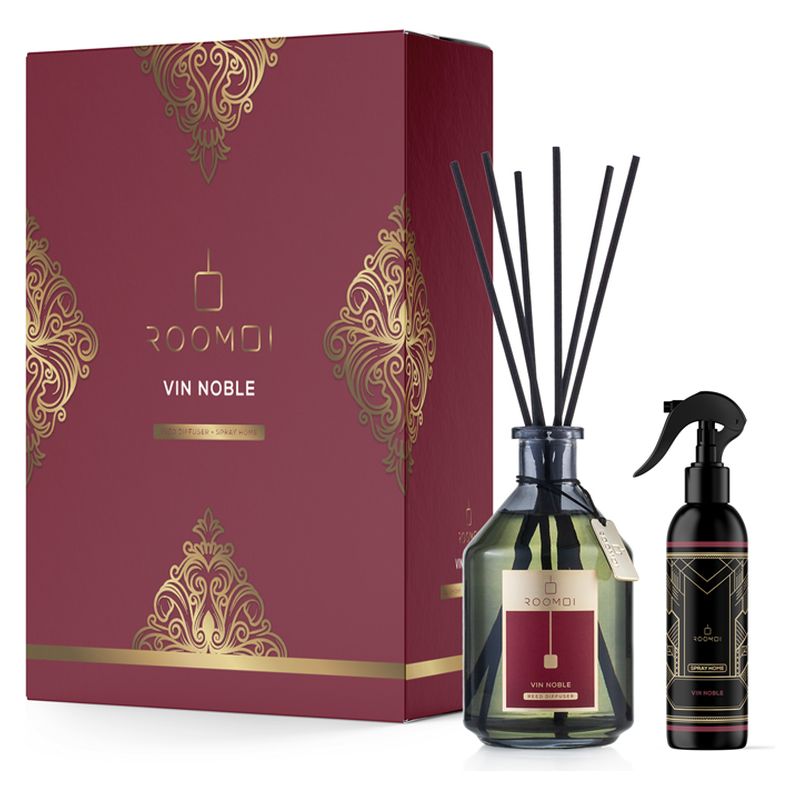 Roomoi Cofanetto Diffusore Ambiente Vin Noble 500 ml al Profumo di Vino | RossoLacca