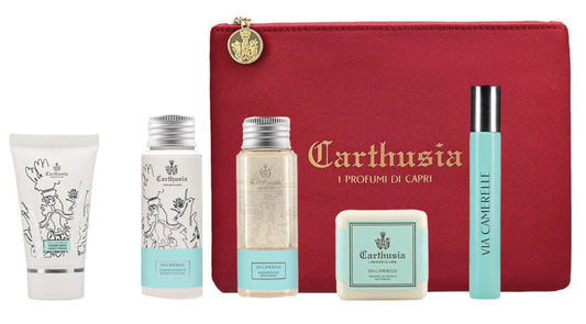 Carthusia Travel Set 5 Prodotti Via Camerelle con Pochette Edizione 2023 | RossoLacca