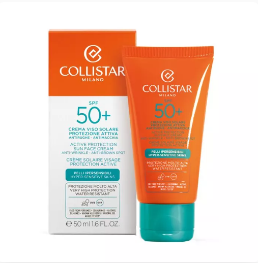 COLLISTAR CREMA VISO SOLARE SPF 50+ANTIRUGHE ANTIMACCHIA  50 ML | RossoLacca