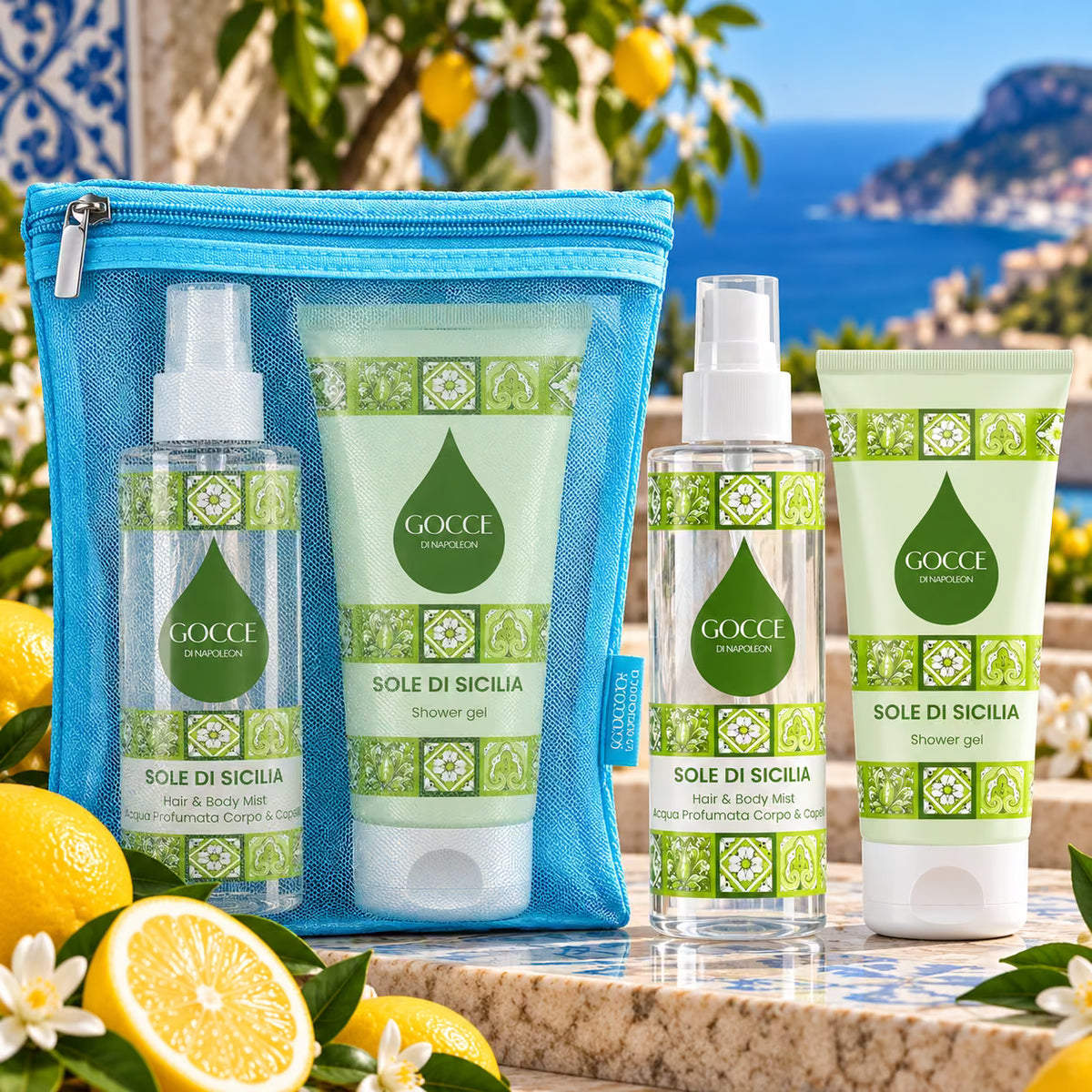 Gocce Di Napoleon Cofanetto Sole di Sicilia Hair & Body Mist 200ml + Shower Gel 150 ml | RossoLacca