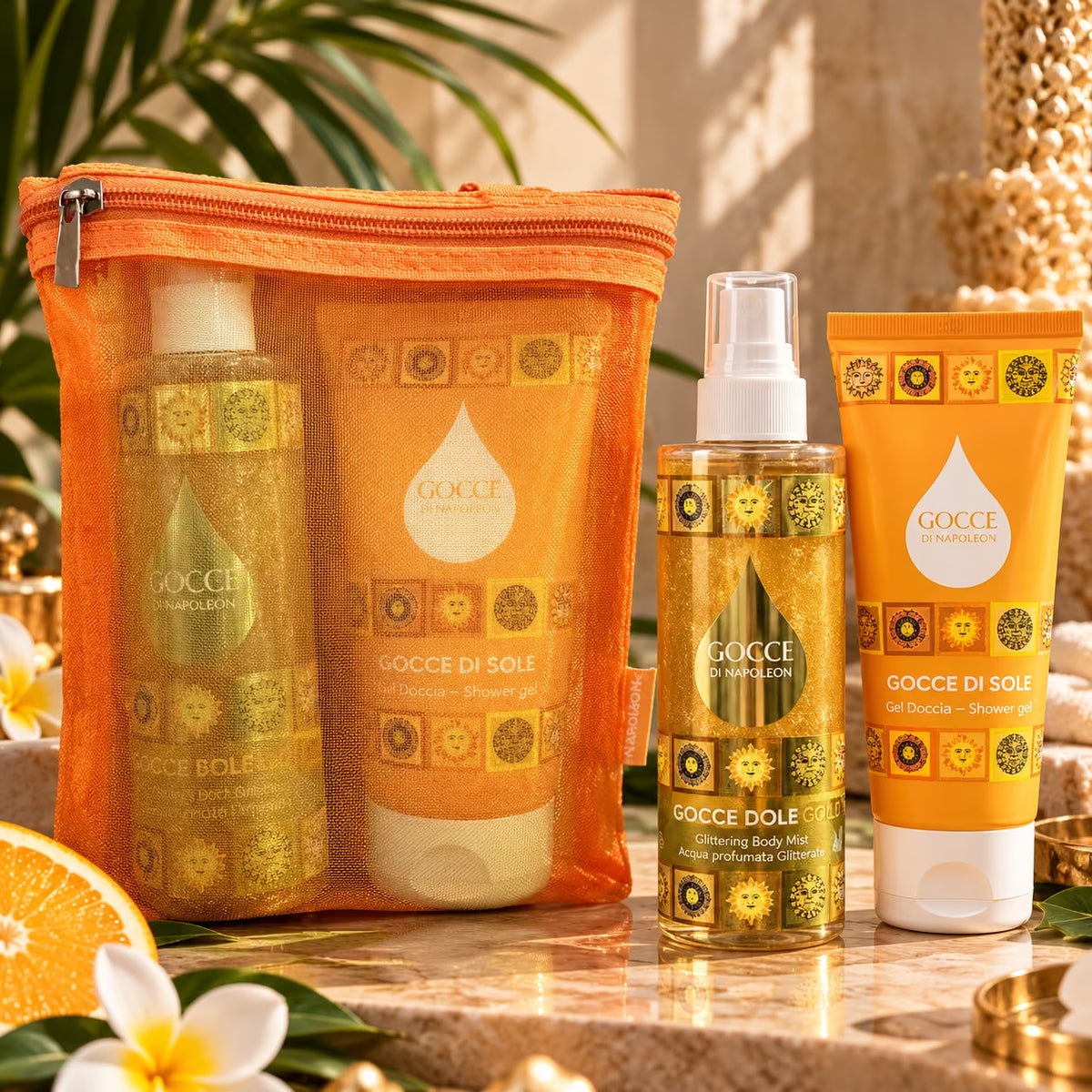 Gocce Di Napoleon Cofanetto Gocce di Sole Gold Glittering Body Mist 200ml + Shower Gel 150 ml - RossoLaccaStore