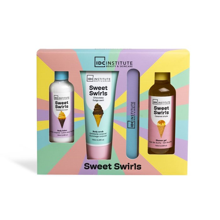 IDC Cofanetto Sweet Swirl Shower Gel+Body Lotion+Scrub+Lima Unghie | RossoLacca