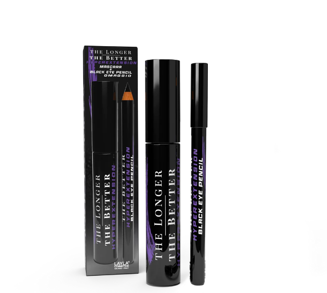 Mascara Layla "crea ciglia" The Longer The Better Hyper Extension + H.E. Eye Pencil | RossoLacca