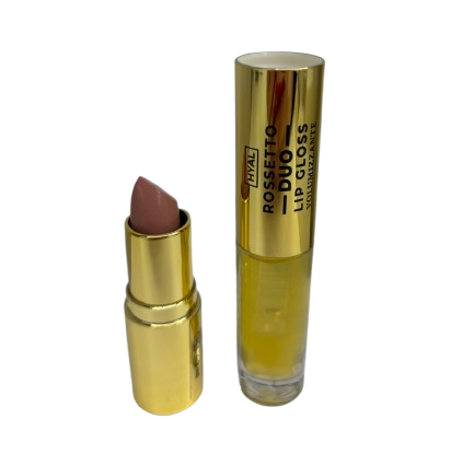 LR WONDER COMPANY Hyal Duo - Rossetto + Lip Gloss Voluminizzante Con Acido Ialuronico |RossoLacca