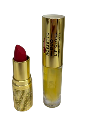 LR WONDER COMPANY Hyal Duo - Rossetto + Lip Gloss Voluminizzante Con Acido Ialuronico |RossoLacca
