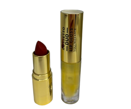 LR WONDER COMPANY Hyal Duo - Rossetto + Lip Gloss Voluminizzante Con Acido Ialuronico |RossoLacca