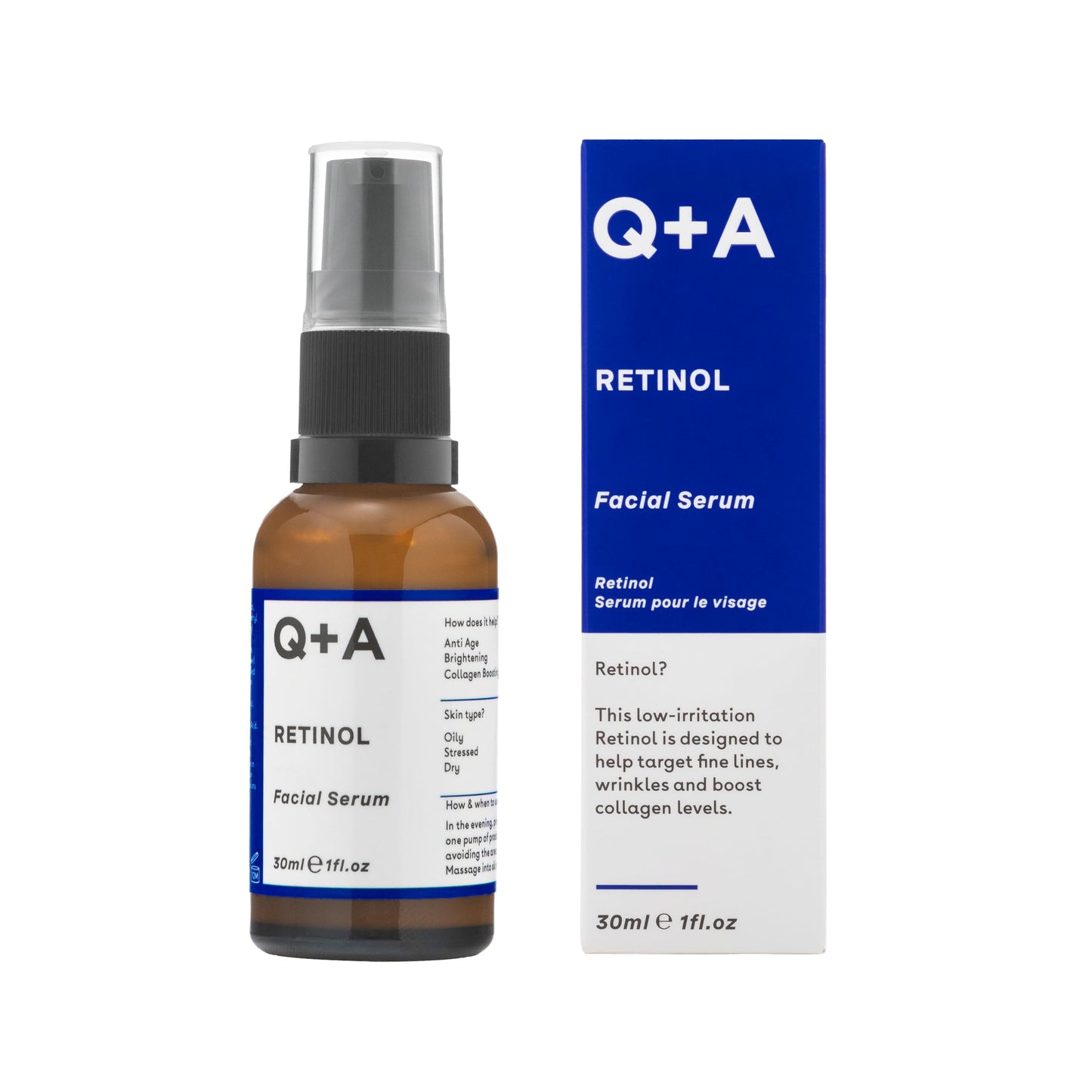 Q+A Retinol Facial Serum 30 ml - Siero Viso Al Retinolo | RossoLacca