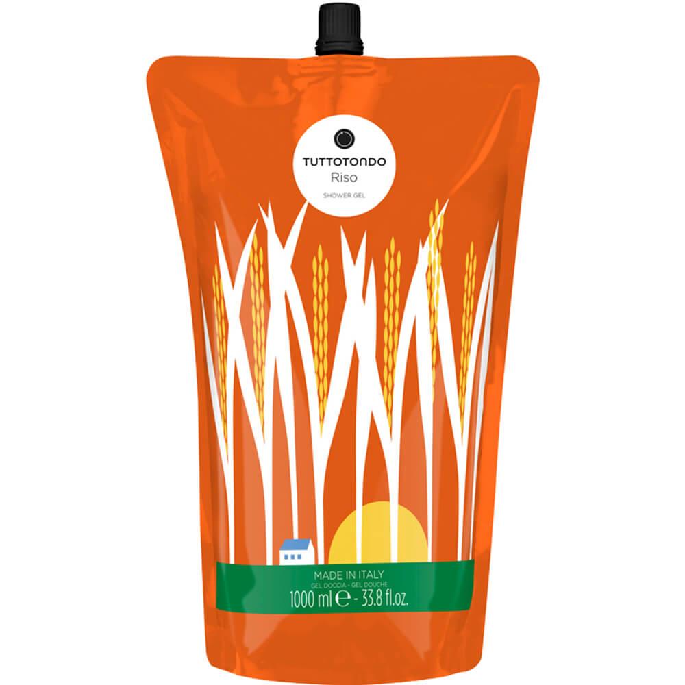 Gel Doccia Riso Ristrutturante pelli sensibili Tuttotondo Ecoricarica 1000 ml | RossoLacca