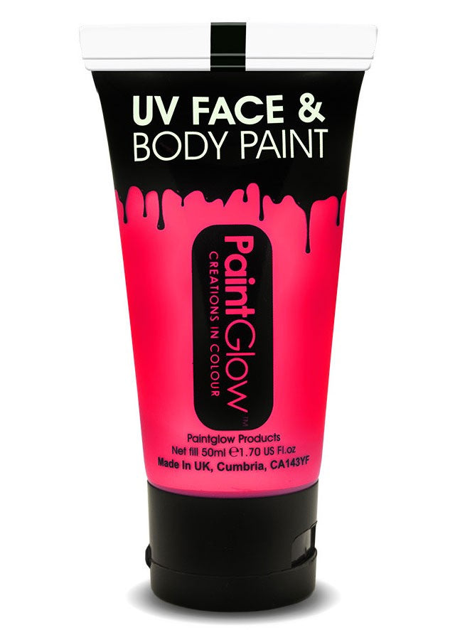 PAINTGLOW UV NEON GLOW IN THE DARK FACE AND BODY PAINT ROSSO 13 ML ORIGINAL FROM UK - RossoLaccaStore