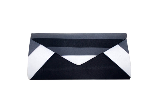 POCHETTE A RIGHE DARK GREY - RossoLaccaStore