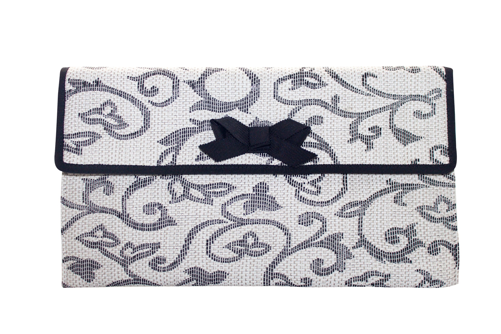 POCHETTE BIANCA E NERA CON FIOCCO - RossoLaccaStore