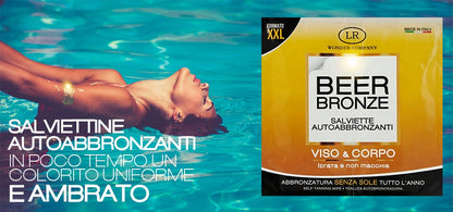 LR Wonder Company Beer 2 Salviette Autoabbronzanti Alla Birra In Bustina - RossoLaccaStore