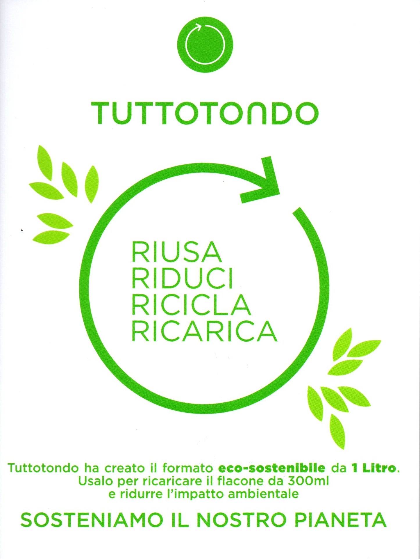 TUTTOTONDO Anice Verde Ecoricarica Gel Doccia 1000 ml Unisex  | RossoLacca