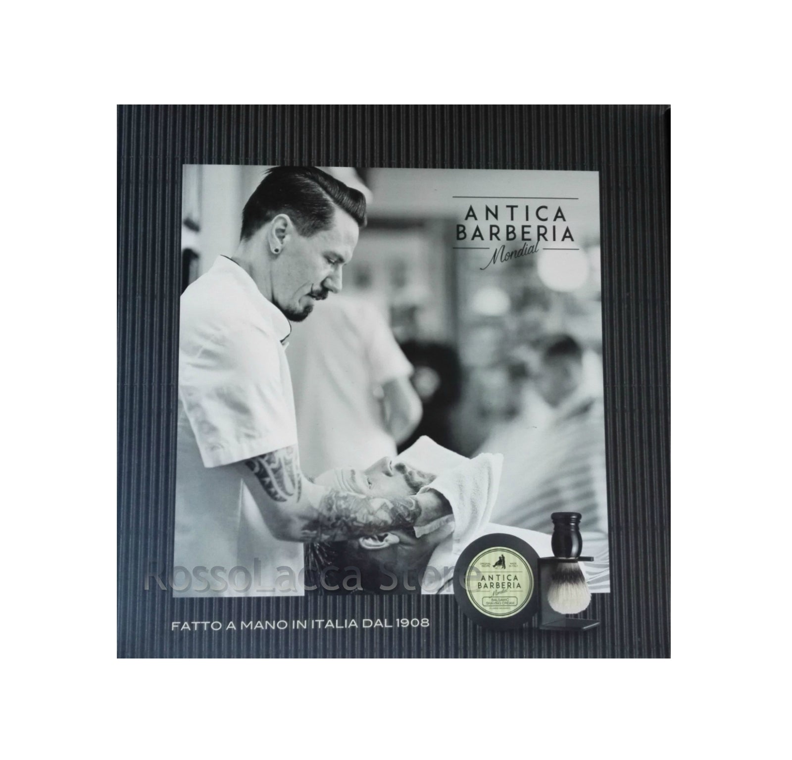 Antica Barberia Mondial Cofanetto Regalo crema da barba + pennello + portapennello - RossoLaccaStore