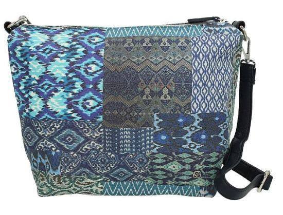 Borsa Bandoliera Stile Minimale Con Stampa Patchwork Blu - RossoLaccaStore
