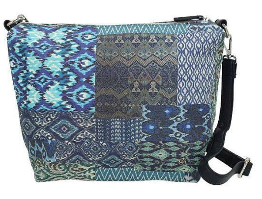 Borsa Bandoliera Stile Minimale Con Stampa Patchwork Blu - RossoLaccaStore