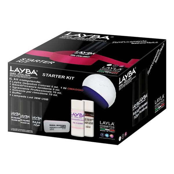 Layla Layba Starter Kit per Semipermanente con Lampada USB LED 36W - RossoLaccaStore