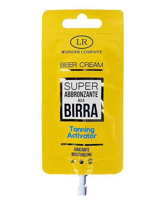 LR Wonder Company Beer Cream - Crema Superabbronzante Viso e Corpo In Bustina, 15 ml - RossoLaccaStore